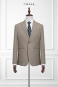 380 Bộ Vest Nâu Nhạt Kẻ Caro Ẩn 2 Nút #1